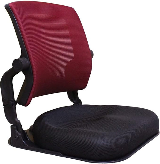 Patented Floor Chair with Back Support - Foldable Orthopedic Floor Chair for Adults/Children - Japanese Legless Seat for Meditation TV Pelvic Adjustment - Recliner with Back Support (Wine)