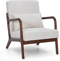 Rovibek Striped Accent Chair for Bedroom - Modern Accent Chairs with Lumbar Pillow Comfortable Reading Chair with 4.7in Thick Cushion Small Living Room Chairs for Small Spaces