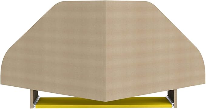 Manhattan Comfort Bradley Corner Floating Desk with Shelves &amp Gliding Keyboard Drawers Wall Mounted Table for Small Spaces Home Office and Bedroom Mid Century Modern Design Rustic Brown/Yellow