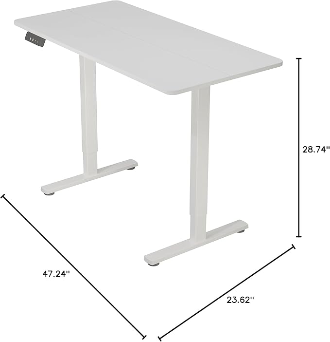 MSZ Electric Standing Desk 48x24 Inch with Memory Presets Adjustable Height Sit to Stand Computer Desk for Home Office &amp Gaming (White)