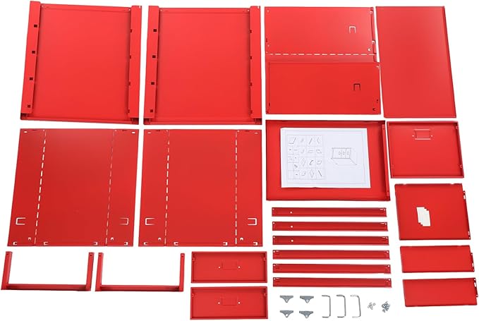 3 Drawer Mobile File Cabinet Rolling Filing Cabinet with Wheels for Documents Supplies (Red)