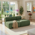 Pipishell Modular Sofa Cloud Couch with Deep Seat Corduroy Upholstered 2-Seater Couches for Living Room BedroomHigh Back No Assembly Required (Green)