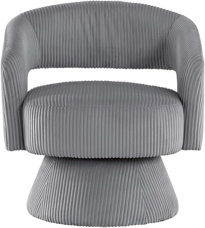 Modern Luxurious Swivel Accent Chair: Soft Corduroy Upholstery Plush Seating Stylish Living Room Chair