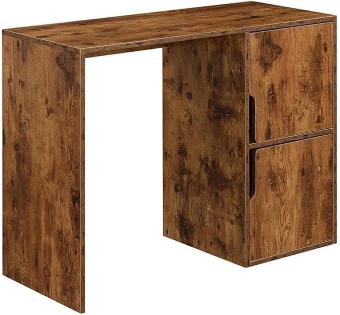 UrbanPro Student Desk with Storage Cabinets 40.25 x 15.75 x 29.5 in Particleboard and Melamine Veneer Nutmeg Wood Grain Finish Contemporary Home Office Desk with Concealed Storage