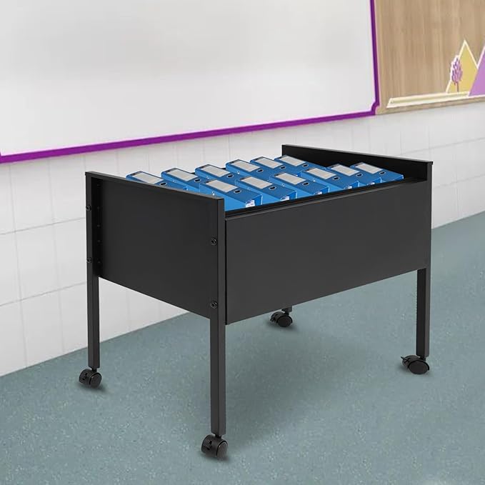 Rolling File Cabinet File Organizer with Wheels Rolling File Cart for Hanging Files Moveable Book Organization Solution with Lockable Wheels