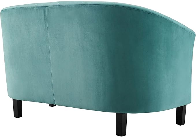 Modway Prospect Channel Tufted Upholstered Velvet Loveseat Teal