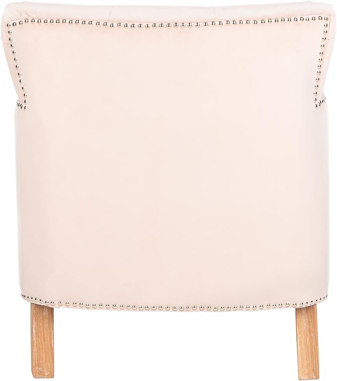 Safavieh Home Colin Blush Pink Velvet and White Washed Tufted Club Chair