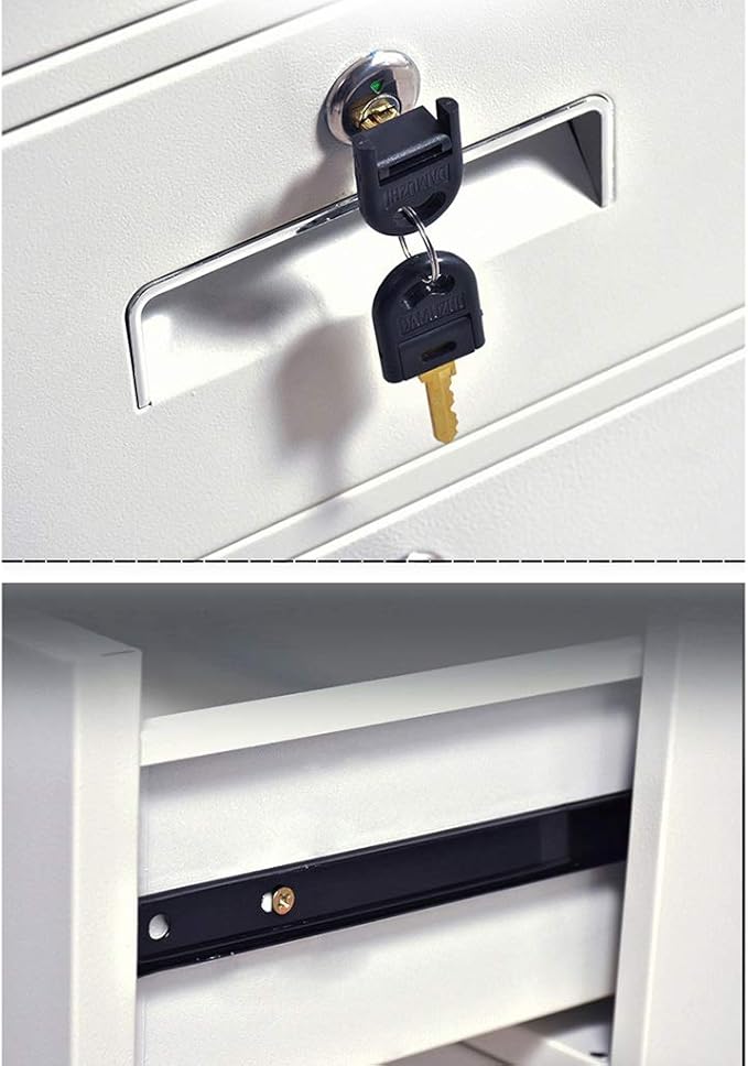 Three-Drawer File Cabinet Metal Desk Side Cabinet Simple Bedside Cabinet Office File Cabinet Filing Cabinet (Color : 1) (1)