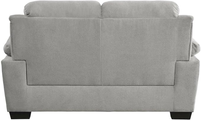 Gray 58-Inches Love Seat with Textured Fabric Upholstery Small Comfy Couch for Living Room Relaxing Seating and Stylish Décor