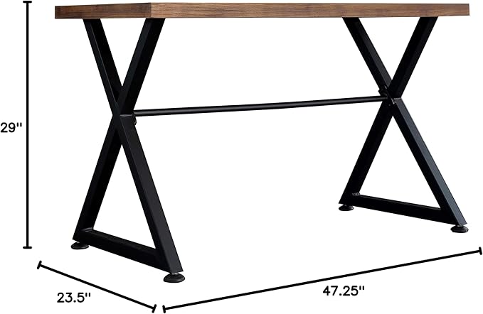 AC Pacific Nova Modern Industrial Home Office Computer and Working Desk Table Brown/Midnight
