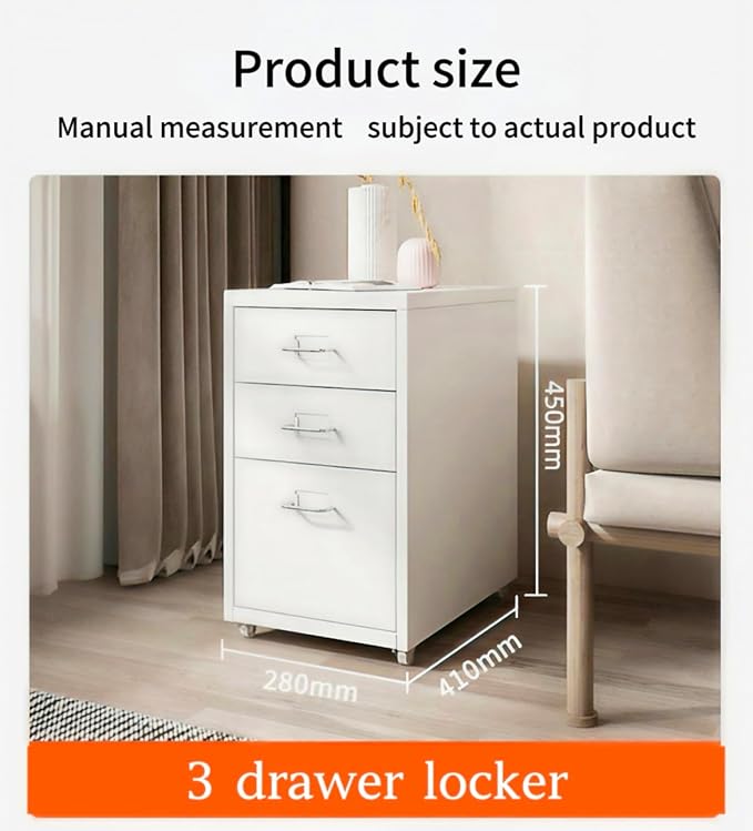 Rolling File Cabinet Small Rolling Filing Cabinet for Home Office for A4 Letter-Size Documents