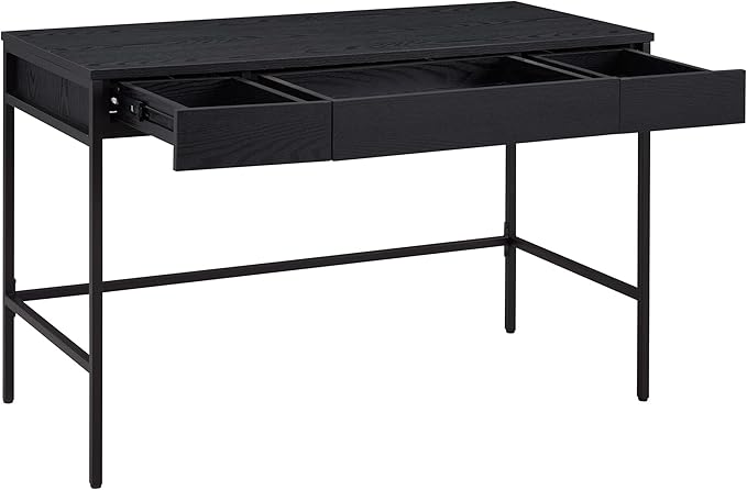 Evans 47.75'' Wide Rectangular Writing Desk in Black