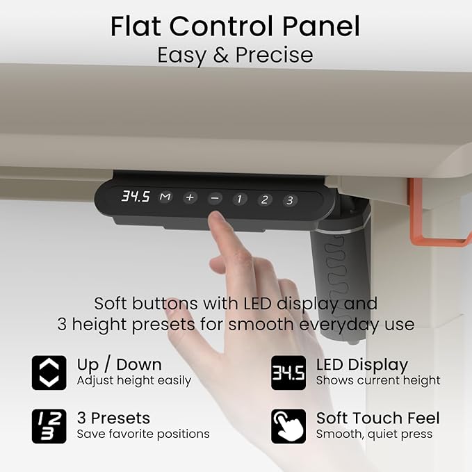Autonomous White Electric Standing Desk 5 48×24 Inches Adjustable Height Desk Stand Up Desk Sit Stand 3 Memory Presets Cable Tray for Home Office &amp Computer Workstation