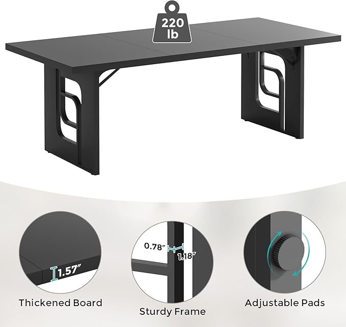 71 inch Large Simple Computer Desk Executive Office Desk Workstation Modern Study Writing Table Business Furniture for Home Office Black