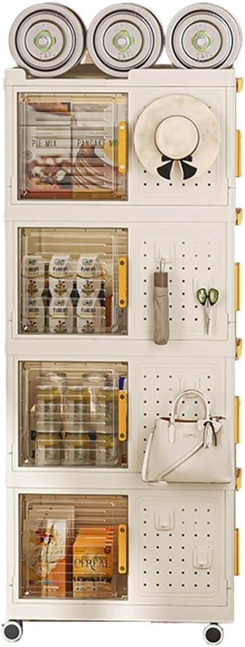 Mobile Filing Cabinet with Wheels Movable Bookshelf Storage Box Folding Bay Window Storage Cabinet Organizer Shelf Home Bookcase Trolley File Cabinet