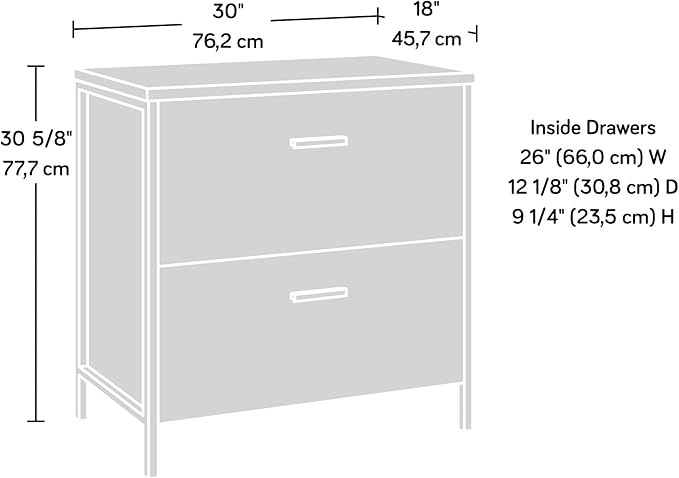 2 Drawer Small File Cabinet with Lock Under Desk Locking Storage Drawers Organizer for Home Office Engineered Wood Filing CabinetsDarkWalnut