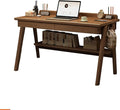 Mid-Century Modern Wood DeskComputer Desks with Drawers and Storage ShelfStudy Work Writing TableModern Industrial Home Office Desks for WritingExecutiveStudyWork(Walnut32in(80cm))