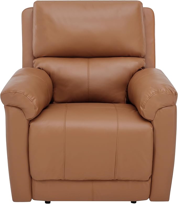MINCETA Recliner ChairsModern 5 Wall Hugger Nursery Recliner with Overstuffed Arm and Back for Living RoomSet of 2PU Leather in Brown