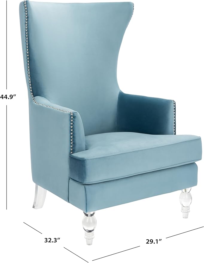 Safavieh Couture Geode Modern Light Blue Wingback Chair
