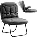 Furniliving 3 in 1 Folding Chair Foldable Floor Chair for Reading Lounging &amp Gaming Portable Camping Chair with Metal Frame Comfy Accent Chair Reading Chair for Indoor Living Room PU (Black)