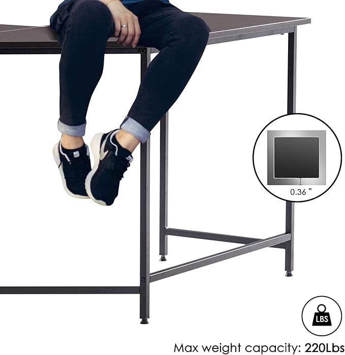 ivinta L Shaped Desk 62.2 Modern Corner Computer Desk with Monitor Stand for Small Spaces Living Room Home Office Bedroom 6404 (Dark Brown)