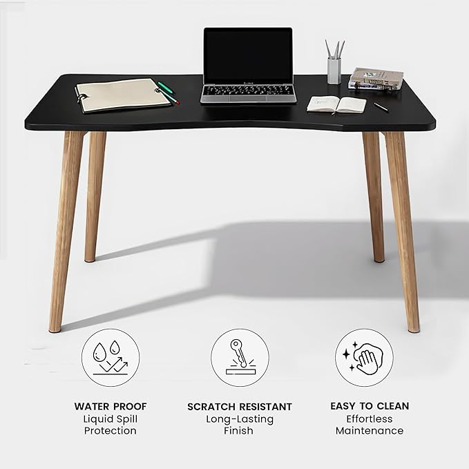 Modern Black Wooden Computer Table 40 L x 20 W x 30 H inches – Durable and Stylish Desk for Home Office Bedroom or Study