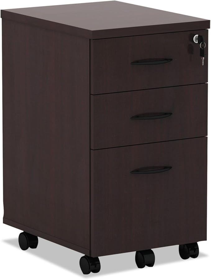 Alera ALE Valencia Mobile B/B/F Pedestal File 15 7/8w x 20 1/2d x 28 3/8h Mahogany