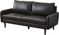 Modern Sofa Faux Leather Couch for Living Room Office Dark Gray
