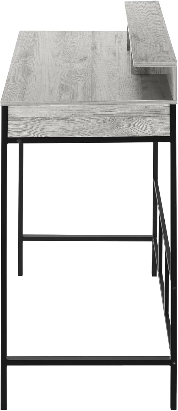 Monarch Specialties I 7703 Computer Desk Home Office Standing Storage Shelves 48 L Work Laptop Metal Laminate Grey Black Contemporary Modern