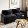 80 Sectional Sofa Chenille Fabric with Pillows and Cushion2 seat Loveseat Modern Sofa Couch for Living Room BedroomBlack