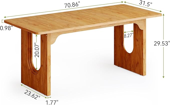 LITTLE TREE 70.8-Inch Home Office Desk White Computer Desk with Storage Study Writing Work Desk for Home Office Spacious Modern Simple Desk Brown