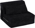 Folding Sofa Bed with Pillow Convertible Sleeper Chair Comfy Floor Futon Couch Mattress Lounge Sofa for Adults Portable Fold Out Chair Bed for Living Room Bedroom Single Black