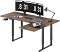 ONBRILL L Shaped Standing Desk 71x43 Inches Electric L Stand Up Desk with 4 Legs Dual Motor and Memory Controller Adjustable Height from 28-46 Inches for Home and Computer Workstation Rustic Brown