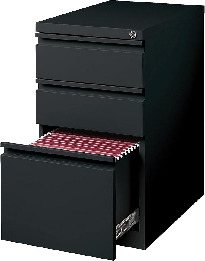 STAPLES 3-Drawer Vertical File Cabinet Letter Size Documents Lockable 19.88 D x 15 W x 27.75 H Black