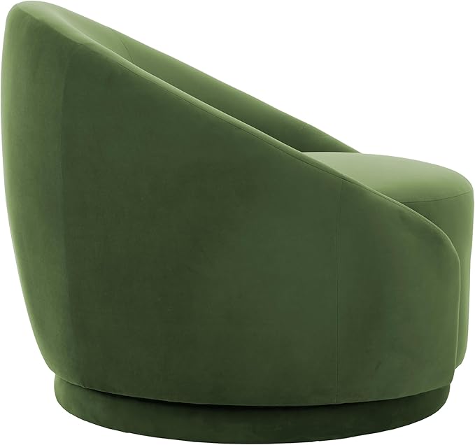 UIXE Swivel Accent Chair Velvet Barrel Chair Upholstered Arm Chair for Living Room Modern Round Club Chair with Turntable Base - Green Set of 2