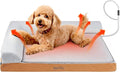Heated Dog Bed Medium Sized Dog Heated Pet Bed Waterproof Cover Medium Orthopedic Dog Sofa Bed Memory Foam with Pet Heating Pad - 27.95x23.2x6.3in