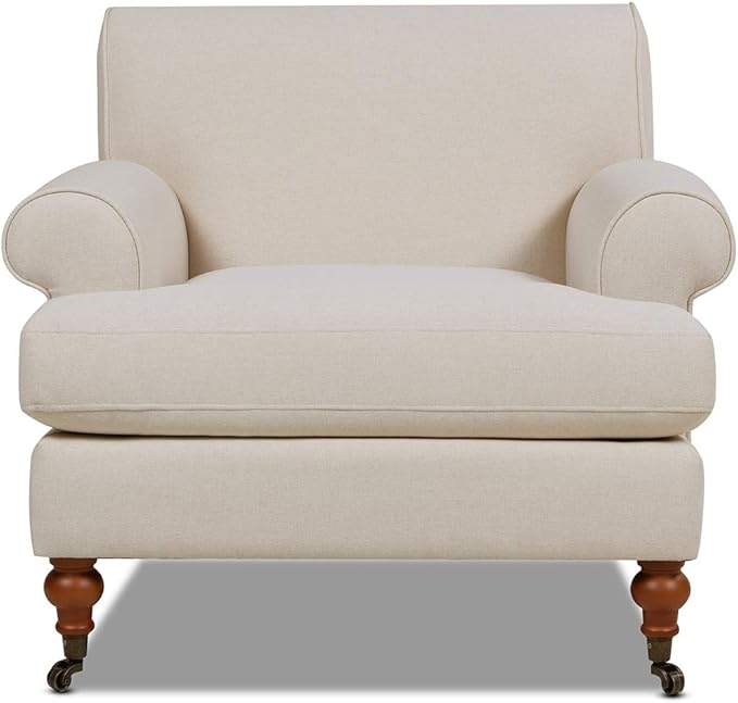Jennifer Taylor Home Bliss 38 Lawson Living Room Accent Arm Chair with Metal Casters