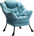 HollyHOME Lazy Chair with Armrest and Side Pocket Comfy Accent Lounge ChairLeisure Sofa Armchair for Living Room Bedroom Dorm or Small Spaces Oversized Reading Sofa Chair Textured Blue