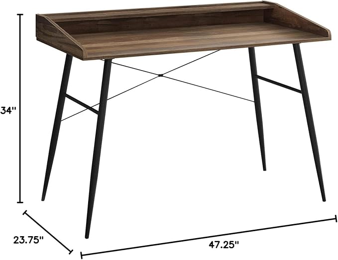 Monarch Specialties I 7538 Computer Desk Home Office Laptop Storage Shelves 48 L Work Metal Laminate Brown Black Contemporary Modern
