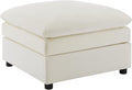 VANOMi Modular Ottoman Seat Sectional Sofa Cube Footstool for Sofa Set Ivory White Terry