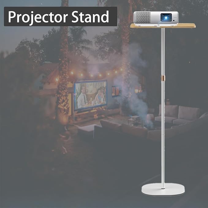 Small Laptop Standing Desk 18“H - 46”H Adjustable Height Pedestal Side Table with Wooden Top Portable Tall End Table Stand-Up Desk for Bedside Couch Sofa Living Room Bedroom Home Office White