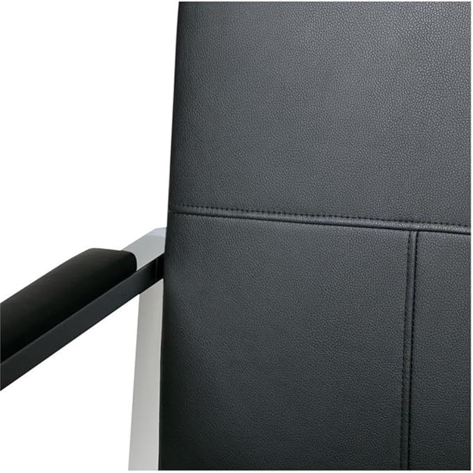 Atlas Modern Accent Chair in Blended Leather Chrome / Black