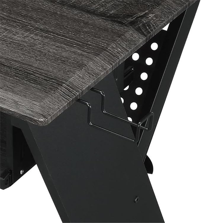 Acme Furniture Rectangular Music Desk Table with Earphone Rack Black