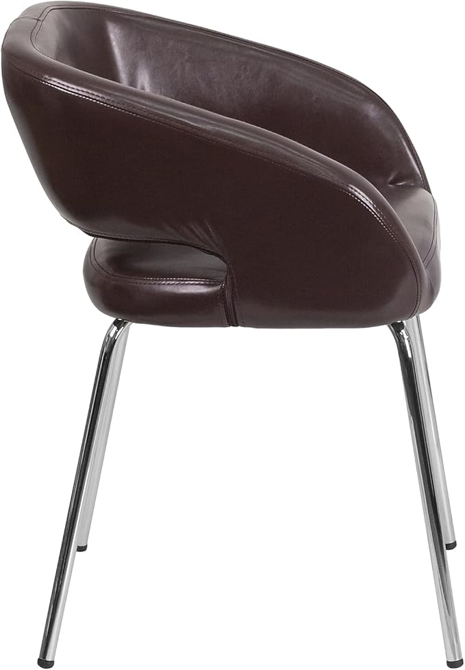 Flash Furniture Fusion Series Contemporary Brown LeatherSoft Side Reception Chair