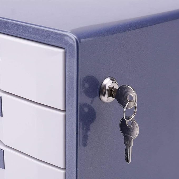 Filing Cabinets Office Storage Shelves Cabinets Various Supplies Kitchenette Cosmetics File Boxes (Blue One Size)