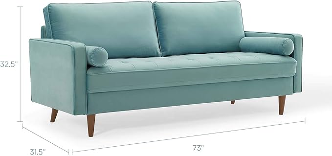 Modway EEI-3764-MIN Valour Performance Velvet Sofa Mint