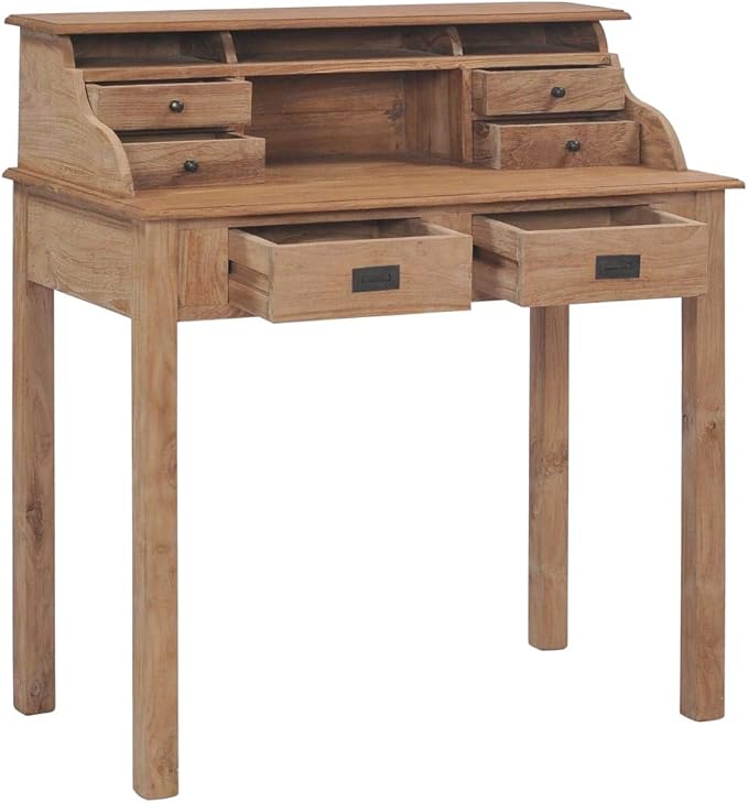 Desk 90 x 50 x 100 cm Home Office Desk Study Table Office Table Bedroom Desk Solid Wood Teak