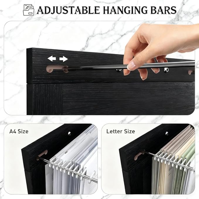 3 Drawer Small File Cabinet with LockUnder Desk Storage Cabinet Organizer Locking DrawersRustic Farmhouse Filing Cabinets for Home OfficeDistressedBlack
