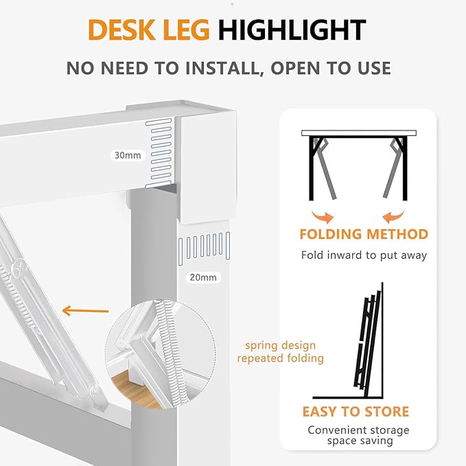 39.4 Inch Folding TableSquare Folding Desks for Small SpaceSmall Foldable Desk No AssemblyRustic Brown.