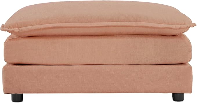 mikibama Chenille Upholstered Couches Ottoman for Modular Sectional Sofa Orange
